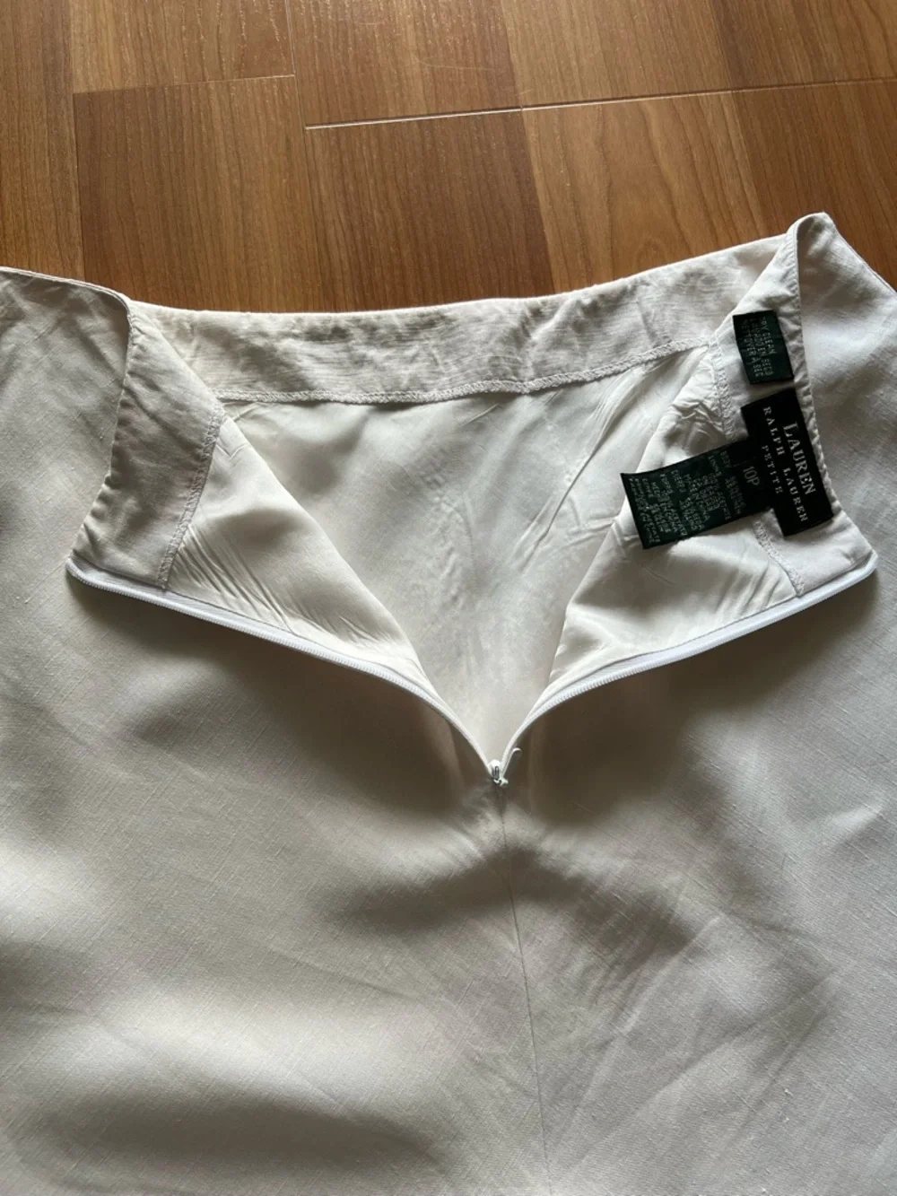 Ralph Lauren Black Label Ivory Silk Linen Ruffle Skirt 10P - Picture 8 of 8